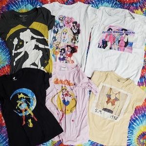 Lot of 6 xs/s Sailor Moon shirts used